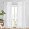 image:imageNICETOWN White Sheer Bathroom Curtains 48 inches Long Rod Pocket amp Back Tab Semi Sheer Faux Linen Privacy Window Treatments Light Filtering Drapes for Kitchen W29 x L48 2 PanelsWhite
