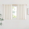 image:imageNICETOWN White Sheer Bathroom Curtains 48 inches Long Rod Pocket amp Back Tab Semi Sheer Faux Linen Privacy Window Treatments Light Filtering Drapes for Kitchen W29 x L48 2 PanelsLinen