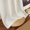 image:imageNICETOWN White Sheer Bathroom Curtains 48 inches Long Rod Pocket amp Back Tab Semi Sheer Faux Linen Privacy Window Treatments Light Filtering Drapes for Kitchen W29 x L48 2 PanelsLinen