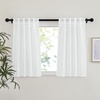 image:imageNICETOWN White Sheer Bathroom Curtains 48 inches Long Rod Pocket amp Back Tab Semi Sheer Faux Linen Privacy Window Treatments Light Filtering Drapes for Kitchen W29 x L48 2 PanelsWhite