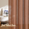 image:imageNICETOWN White Sheer Bathroom Curtains 48 inches Long Rod Pocket amp Back Tab Semi Sheer Faux Linen Privacy Window Treatments Light Filtering Drapes for Kitchen W29 x L48 2 PanelsLinen Caramel