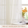 image:imageNICETOWN White Sheer Bathroom Curtains 48 inches Long Rod Pocket amp Back Tab Semi Sheer Faux Linen Privacy Window Treatments Light Filtering Drapes for Kitchen W29 x L48 2 PanelsNatural