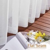 image:imageNICETOWN White Sheer Bathroom Curtains 48 inches Long Rod Pocket amp Back Tab Semi Sheer Faux Linen Privacy Window Treatments Light Filtering Drapes for Kitchen W29 x L48 2 PanelsWhite