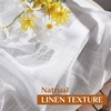 image:imageNICETOWN White Sheer Bathroom Curtains 48 inches Long Rod Pocket amp Back Tab Semi Sheer Faux Linen Privacy Window Treatments Light Filtering Drapes for Kitchen W29 x L48 2 PanelsWhite