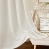 image:imageNICETOWN White Sheer Bathroom Curtains 48 inches Long Rod Pocket amp Back Tab Semi Sheer Faux Linen Privacy Window Treatments Light Filtering Drapes for Kitchen W29 x L48 2 PanelsLinen