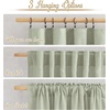 image:imageNICETOWN White Sheer Bathroom Curtains 48 inches Long Rod Pocket amp Back Tab Semi Sheer Faux Linen Privacy Window Treatments Light Filtering Drapes for Kitchen W29 x L48 2 PanelsLinen Sage Green