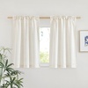 image:imageNICETOWN White Sheer Bathroom Curtains 48 inches Long Rod Pocket amp Back Tab Semi Sheer Faux Linen Privacy Window Treatments Light Filtering Drapes for Kitchen W29 x L48 2 PanelsLinen