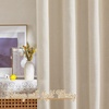 image:imageNICETOWN White Sheer Bathroom Curtains 48 inches Long Rod Pocket amp Back Tab Semi Sheer Faux Linen Privacy Window Treatments Light Filtering Drapes for Kitchen W29 x L48 2 PanelsLinen Cream