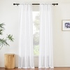 image:imageNICETOWN White Sheer Bathroom Curtains 48 inches Long Rod Pocket amp Back Tab Semi Sheer Faux Linen Privacy Window Treatments Light Filtering Drapes for Kitchen W29 x L48 2 PanelsWhite