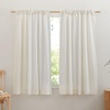 image:imageNICETOWN White Sheer Bathroom Curtains 48 inches Long Rod Pocket amp Back Tab Semi Sheer Faux Linen Privacy Window Treatments Light Filtering Drapes for Kitchen W29 x L48 2 PanelsLinen