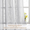 image:imageNICETOWN White Sheer Bathroom Curtains 48 inches Long Rod Pocket amp Back Tab Semi Sheer Faux Linen Privacy Window Treatments Light Filtering Drapes for Kitchen W29 x L48 2 PanelsSilver Grey