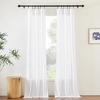image:imageNICETOWN White Sheer Bathroom Curtains 48 inches Long Rod Pocket amp Back Tab Semi Sheer Faux Linen Privacy Window Treatments Light Filtering Drapes for Kitchen W29 x L48 2 PanelsWhite