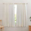 image:imageNICETOWN White Sheer Bathroom Curtains 48 inches Long Rod Pocket amp Back Tab Semi Sheer Faux Linen Privacy Window Treatments Light Filtering Drapes for Kitchen W29 x L48 2 PanelsLinen