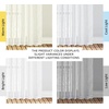 image:imageNICETOWN White Sheer Bathroom Curtains 48 inches Long Rod Pocket amp Back Tab Semi Sheer Faux Linen Privacy Window Treatments Light Filtering Drapes for Kitchen W29 x L48 2 PanelsWhite