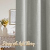 image:imageNICETOWN White Sheer Bathroom Curtains 48 inches Long Rod Pocket amp Back Tab Semi Sheer Faux Linen Privacy Window Treatments Light Filtering Drapes for Kitchen W29 x L48 2 PanelsLinen Gray