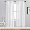 image:imageNICETOWN White Sheer Bathroom Curtains 48 inches Long Rod Pocket amp Back Tab Semi Sheer Faux Linen Privacy Window Treatments Light Filtering Drapes for Kitchen W29 x L48 2 PanelsWhite