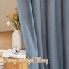 image:imageNICETOWN White Sheer Bathroom Curtains 48 inches Long Rod Pocket amp Back Tab Semi Sheer Faux Linen Privacy Window Treatments Light Filtering Drapes for Kitchen W29 x L48 2 PanelsLinen Stone Blue