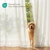 image:imageNICETOWN White Sheer Bathroom Curtains 48 inches Long Rod Pocket amp Back Tab Semi Sheer Faux Linen Privacy Window Treatments Light Filtering Drapes for Kitchen W29 x L48 2 PanelsLinen Burlap