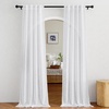 image:imageNICETOWN White Sheer Bathroom Curtains 48 inches Long Rod Pocket amp Back Tab Semi Sheer Faux Linen Privacy Window Treatments Light Filtering Drapes for Kitchen W29 x L48 2 PanelsWhite