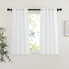 image:imageNICETOWN White Sheer Bathroom Curtains 48 inches Long Rod Pocket amp Back Tab Semi Sheer Faux Linen Privacy Window Treatments Light Filtering Drapes for Kitchen W29 x L48 2 PanelsWhite