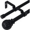 image:imageNICETOWN Adjustable Curtain Rods 2Pack 2848 Inch Matte Black Copper Rods with Decorative Finials for Windows Heavy Duty Short Window Drapery Poles for Indoor Outdoor Patio BedroomMatte Black