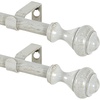 image:imageNICETOWN Adjustable Curtain Rods 2Pack 2848 Inch Matte Black Copper Rods with Decorative Finials for Windows Heavy Duty Short Window Drapery Poles for Indoor Outdoor Patio BedroomAntique White