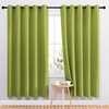 image:imageNICETOWN Bedroom Room Darkening Curtains and Drapes  Energy Smart Thermal Insulated Solid Grommet Room Darkening Draperies for Living Room 2 Panels 66 inches x 72 inches Fresh Green