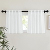 image:imageNICETOWN White Sheer Bathroom Curtains 48 inches Long Rod Pocket amp Back Tab Semi Sheer Faux Linen Privacy Window Treatments Light Filtering Drapes for Kitchen W29 x L48 2 PanelsWhite